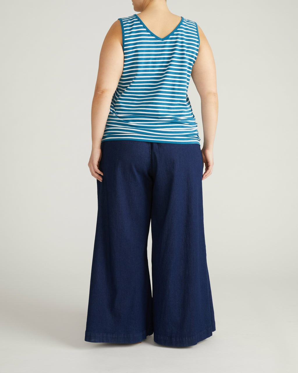 Double V Tank - Ink Blue/White Stripe | Universal Standard