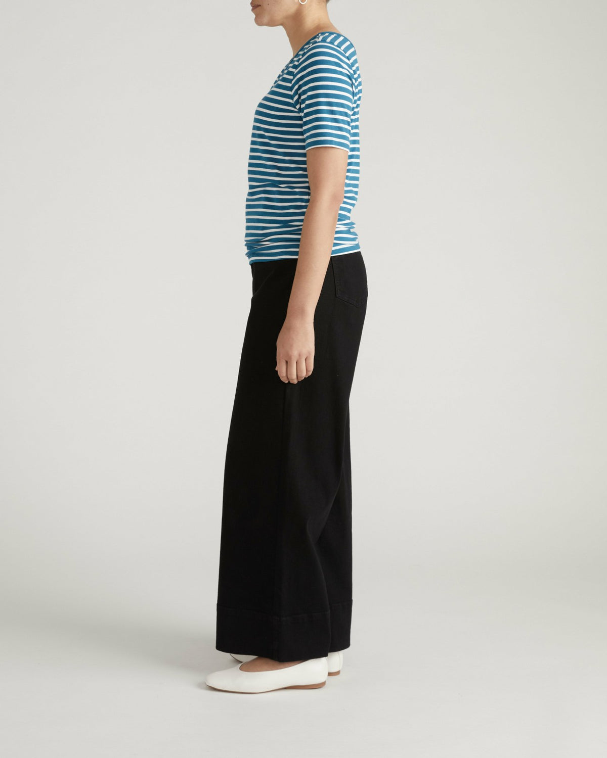 Double V Tee - Ink Blue/White Stripe | Universal Standard