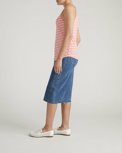 Cai High Neck Tank - Portrait Pink/White Stripe | Universal Standard