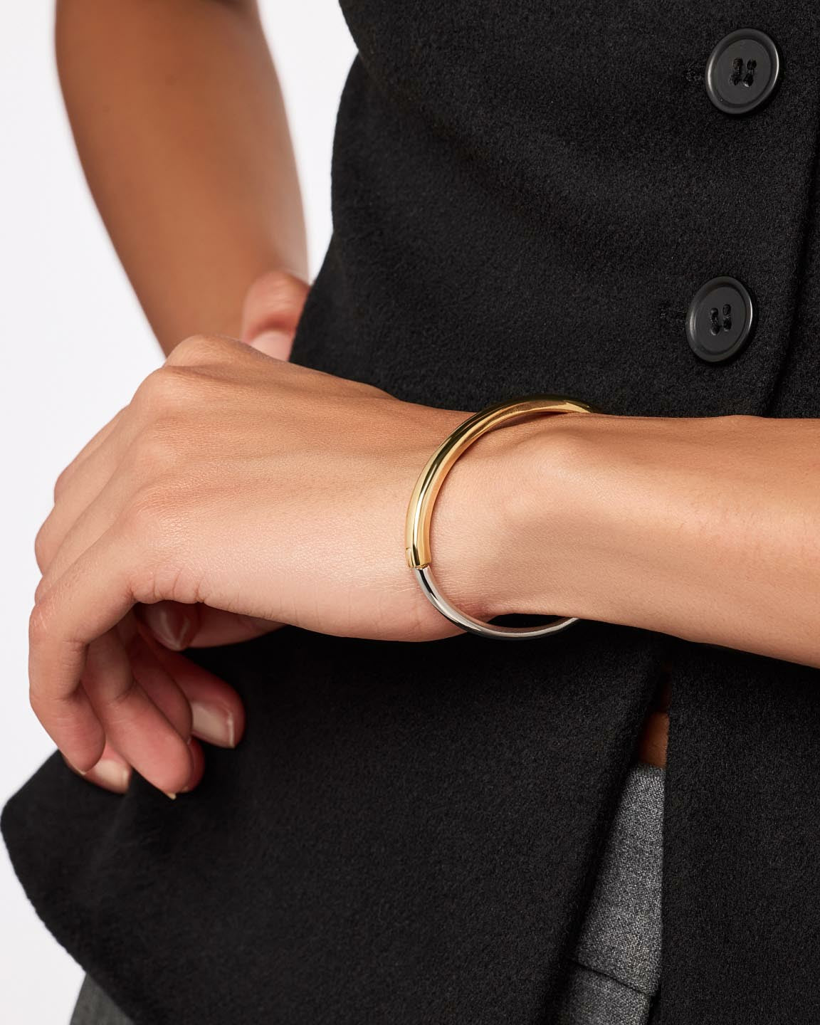 Ana Luisa Bangle Bracelet - Brynley Two Tone | Universal Standard