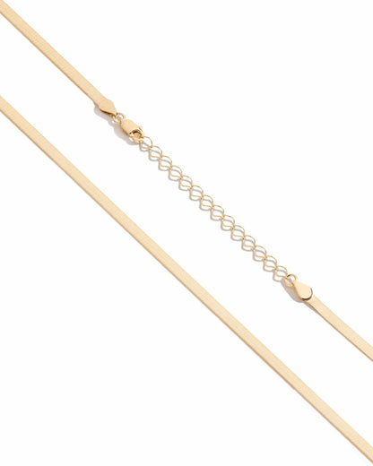 Aurate Gold Herringbone Chain Necklace | Universal Standard