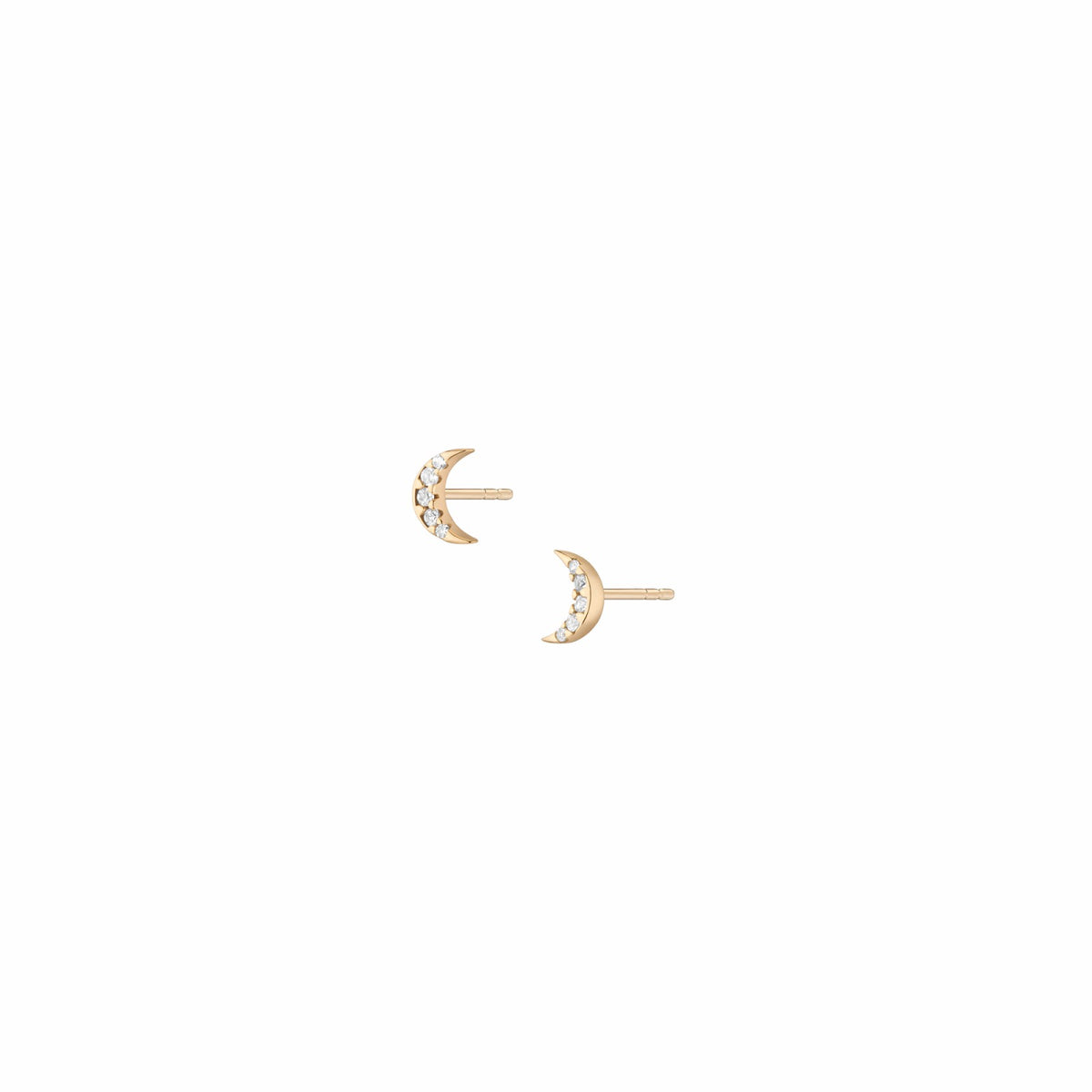 Aurate Lab Grown White Sapphire Moon Stud Earrings | Universal Standard