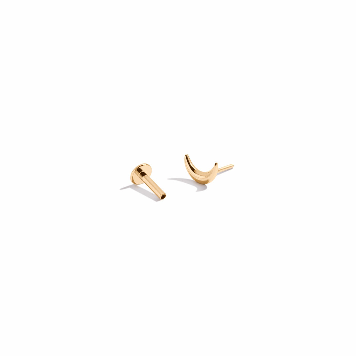 Aurate Lab Grown White Sapphire Moon Stud Earrings | Universal Standard