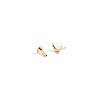 Aurate Lab Grown White Sapphire Moon Stud Earrings | Universal Standard