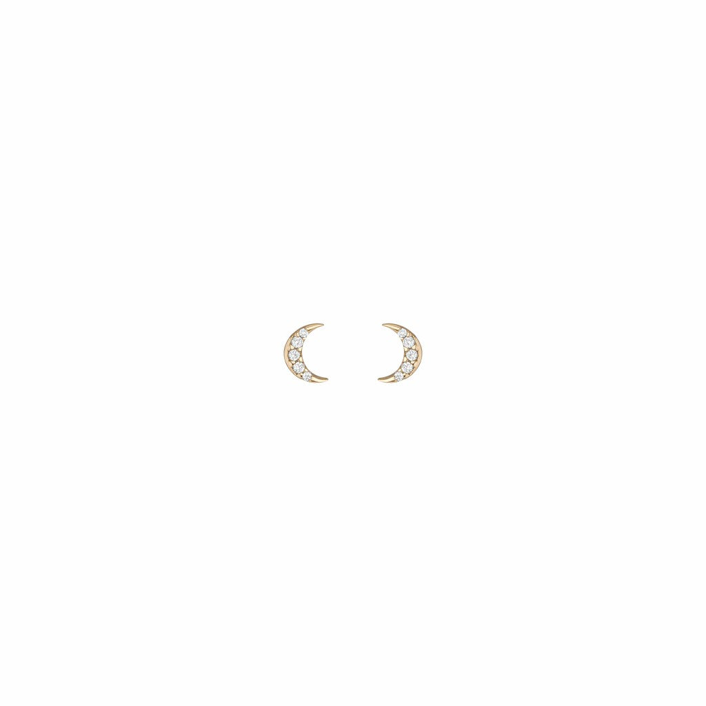 Aurate Lab Grown White Sapphire Moon Stud Earrings | Universal Standard