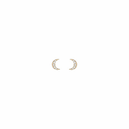 Aurate Lab Grown White Sapphire Moon Stud Earrings | Universal Standard
