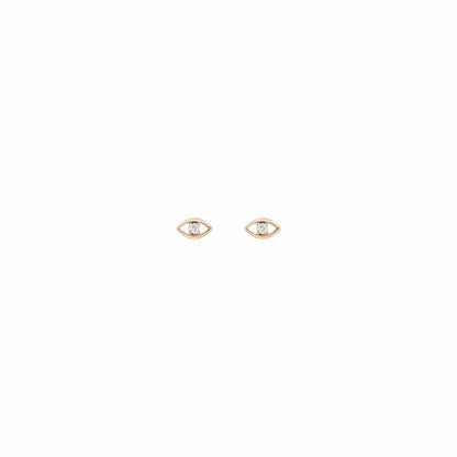 Aurate Lab Grown White Sapphire Evil Eye Stud Earrings | Universal Standard