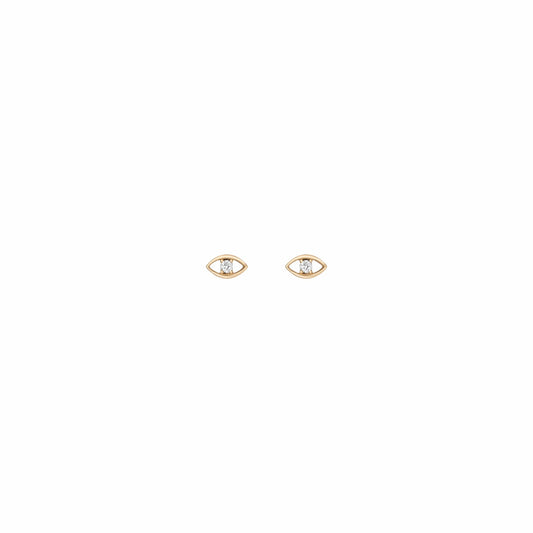 Aurate Lab Grown White Sapphire Evil Eye Stud Earrings | Universal Standard