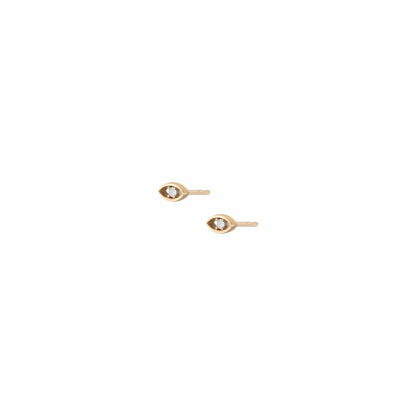 Aurate Lab Grown White Sapphire Evil Eye Stud Earrings | Universal Standard