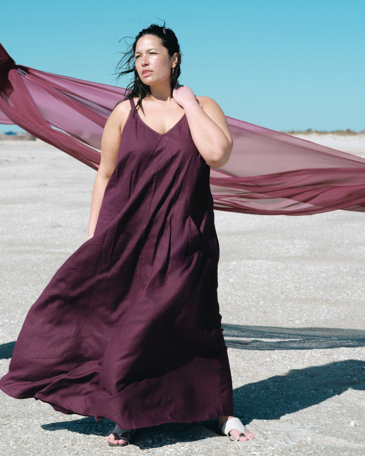 Kite Linen Blend Dress - Acai | Universal Standard
