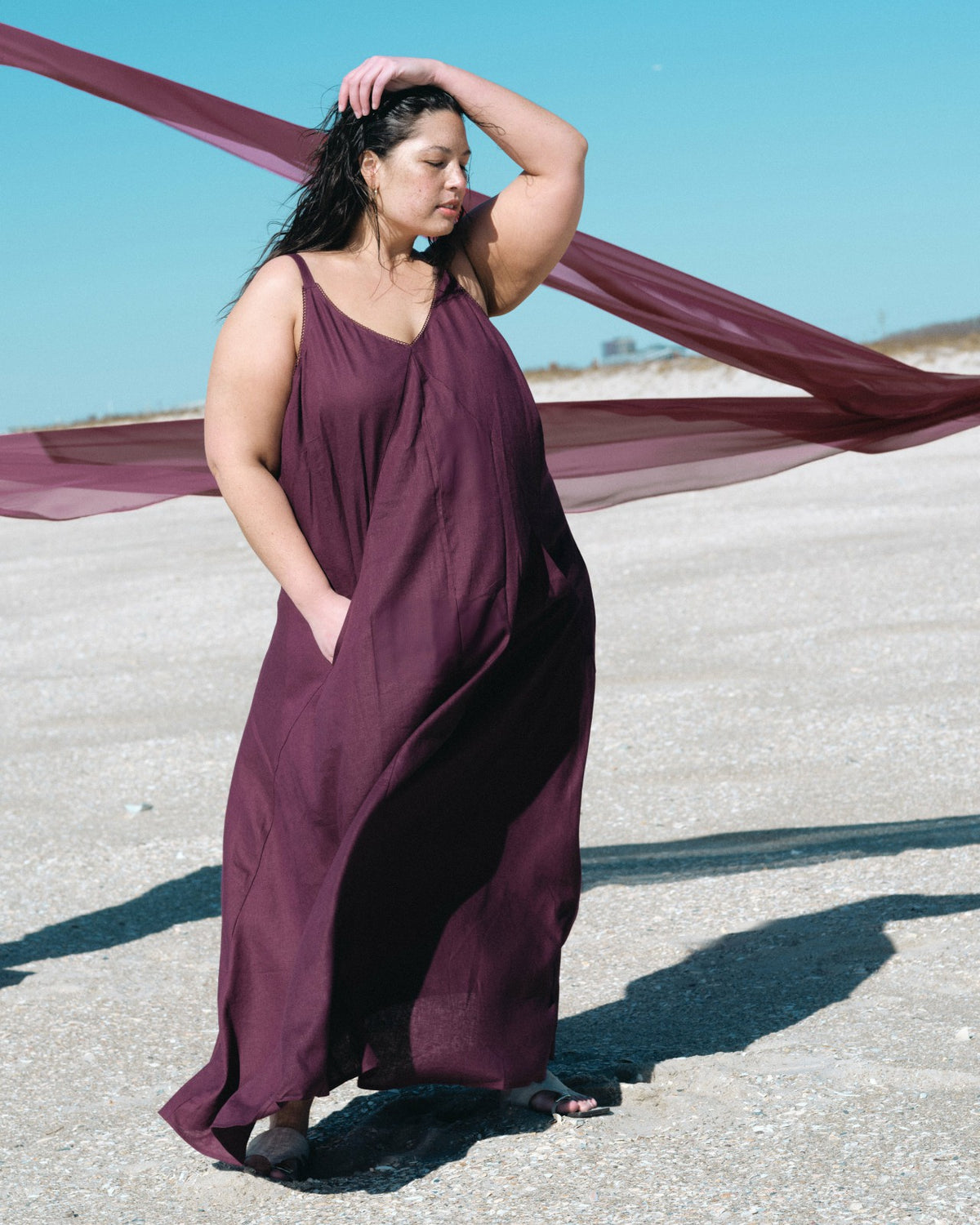 Kite Linen Blend Dress - Acai | Universal Standard