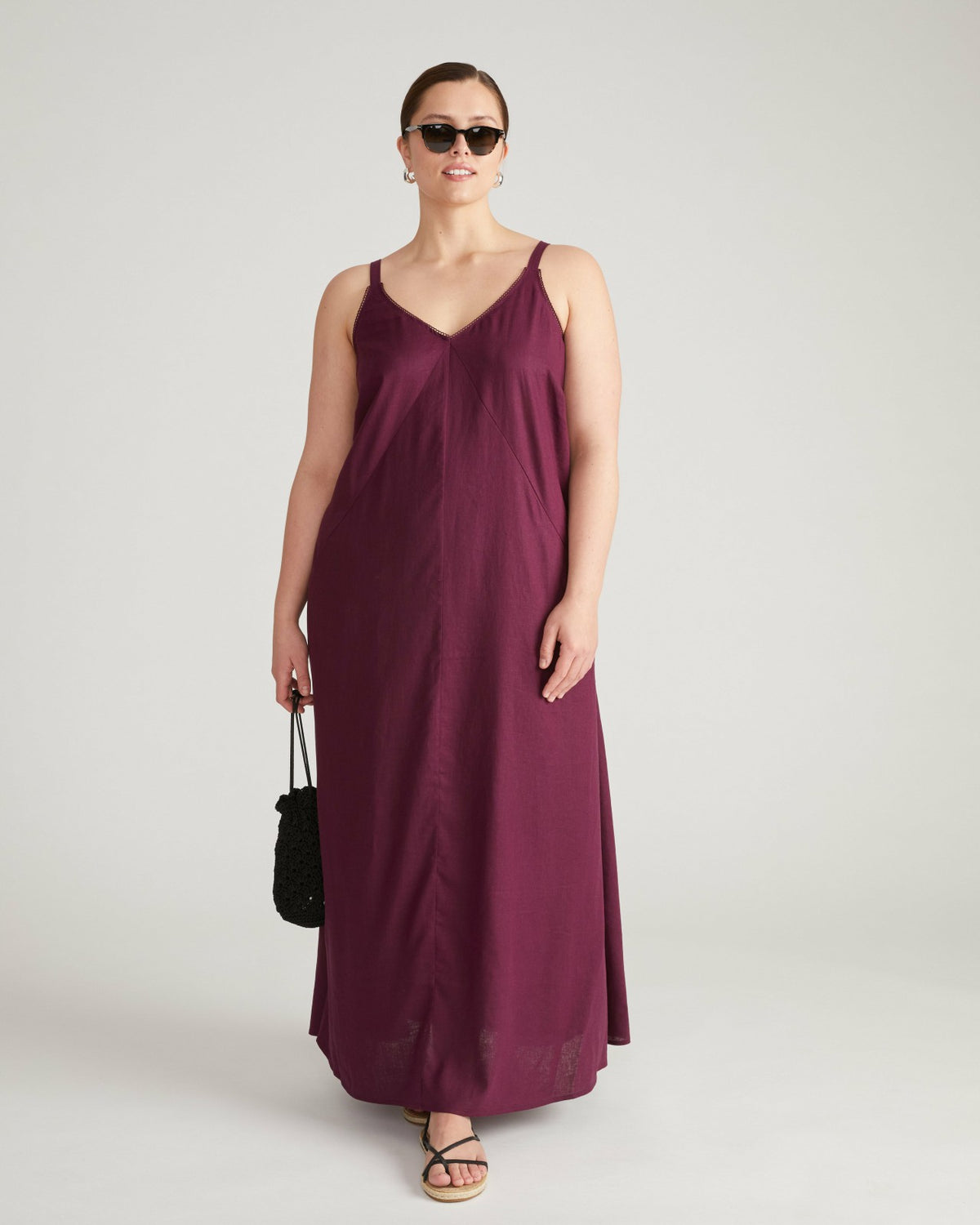 Kite Linen Blend Dress - Acai | Universal Standard