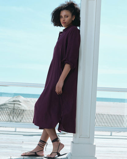 Odeon Linen Blend Shirtdress - Acai | Universal Standard