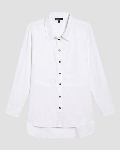 Dawn Linen Blend Hi Low Tunic - White | Universal Standard