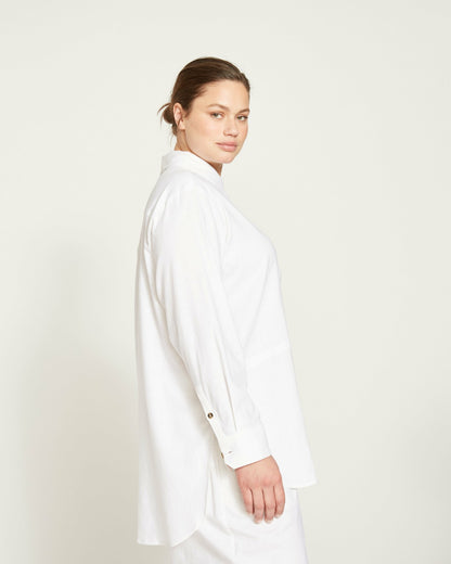 Dawn Linen Blend Hi Low Tunic - White | Universal Standard