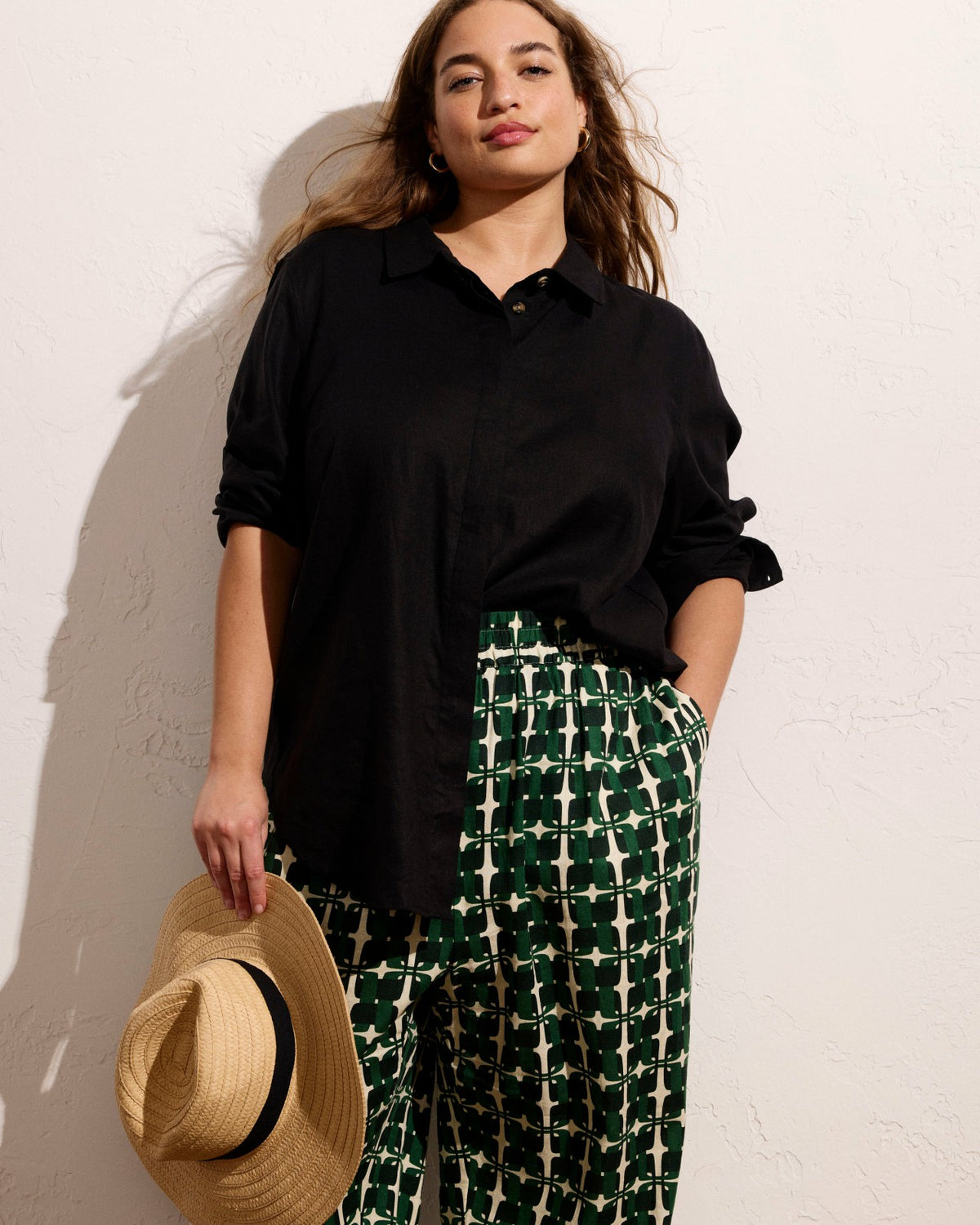 Dawn Linen Blend Hi Low Tunic - Black | Universal Standard