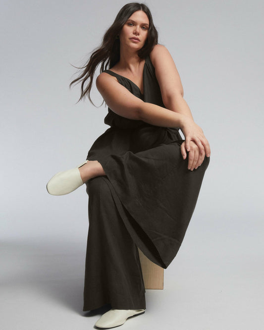Promenade Linen Blend Jumpsuit - Black | Universal Standard