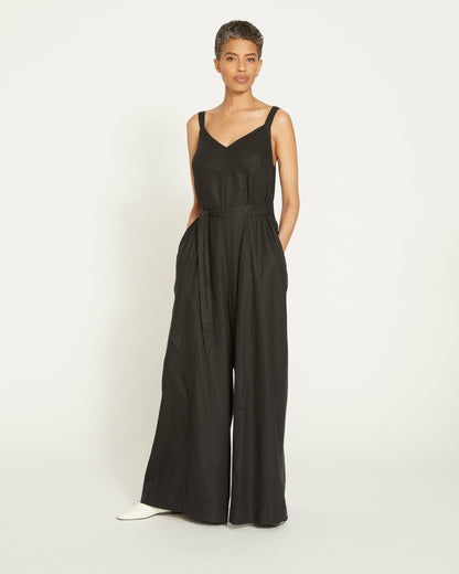 Promenade Linen Blend Jumpsuit - Black | Universal Standard