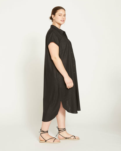 Dune Linen Blend Shirtdress - Black | Universal Standard
