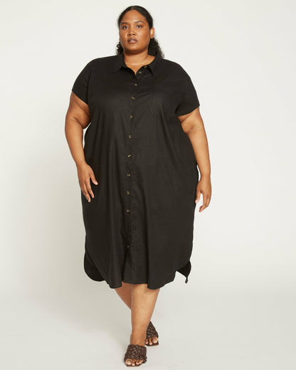 Dune Linen Blend Shirtdress - Black | Universal Standard