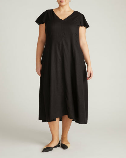Victoria Linen Blend Dress - Black | Universal Standard