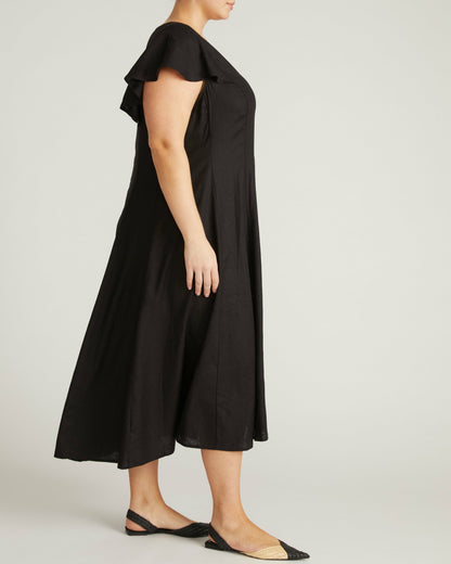 Victoria Linen Blend Dress - Black | Universal Standard
