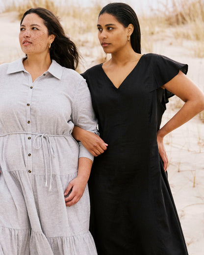 Victoria Linen Blend Dress - Black | Universal Standard
