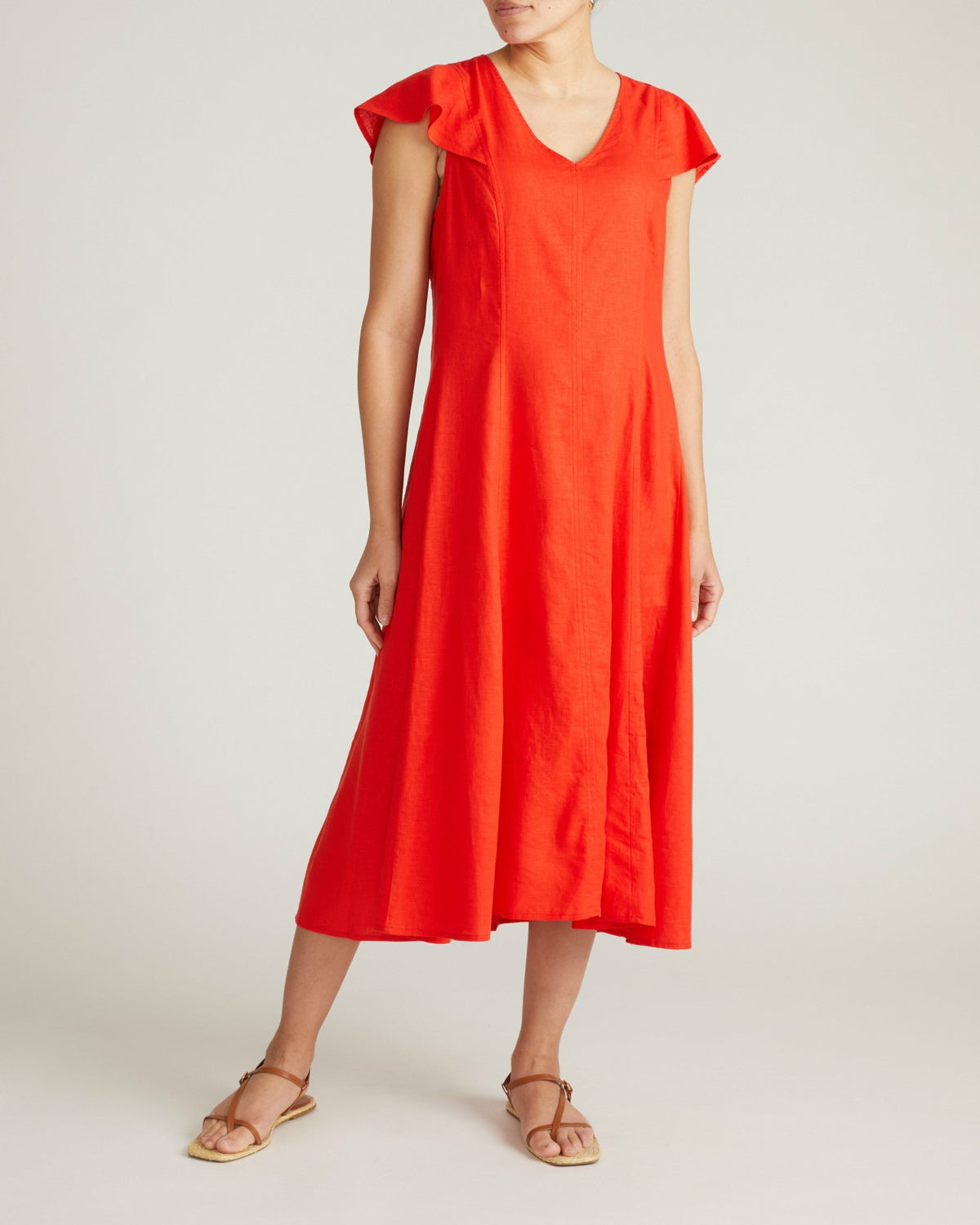 Victoria Linen Blend Dress - Shoreline Sunset | Universal Standard