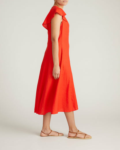 Victoria Linen Blend Dress - Shoreline Sunset | Universal Standard