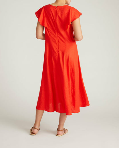 Victoria Linen Blend Dress - Shoreline Sunset | Universal Standard