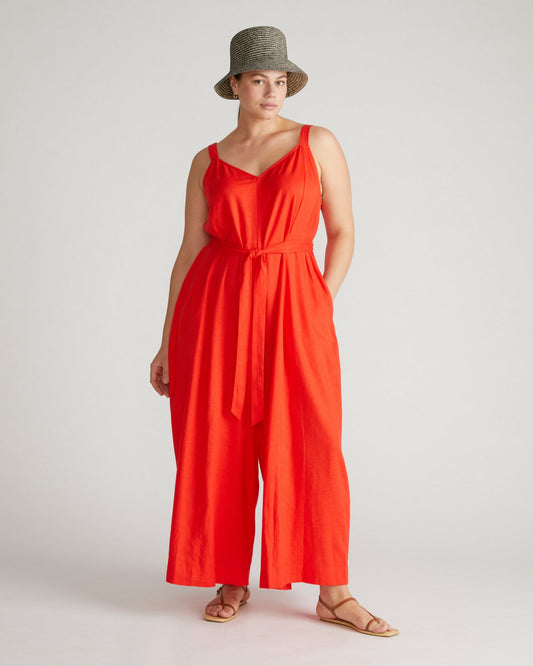 Promenade Linen Blend Jumpsuit - Shoreline Sunset | Universal Standard