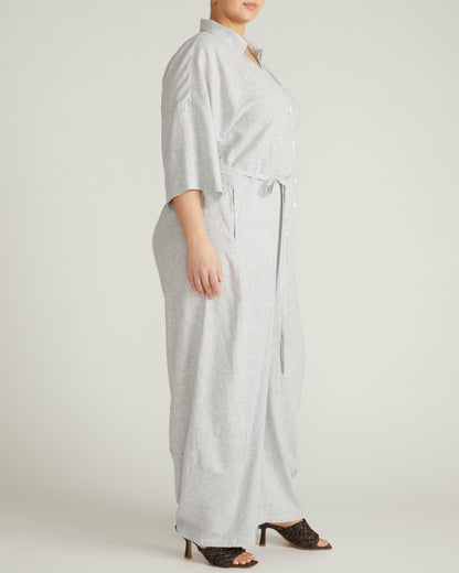 Maggie Barrel Leg Linen Blend Jumpsuit - Beach Stripe | Universal Standard