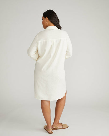 Linen Blend Rubicon Shirtdress - Natural White | Universal Standard