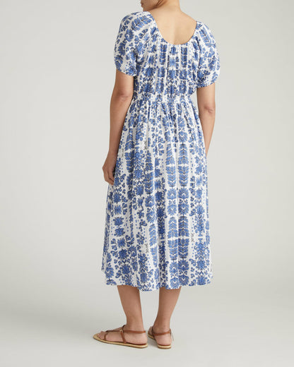 Andrea Linen Blend Dress - Rococo Beach Print | Universal Standard