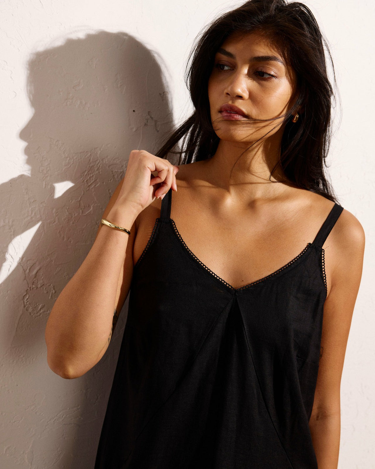Kite Linen Blend Dress - Black | Universal Standard