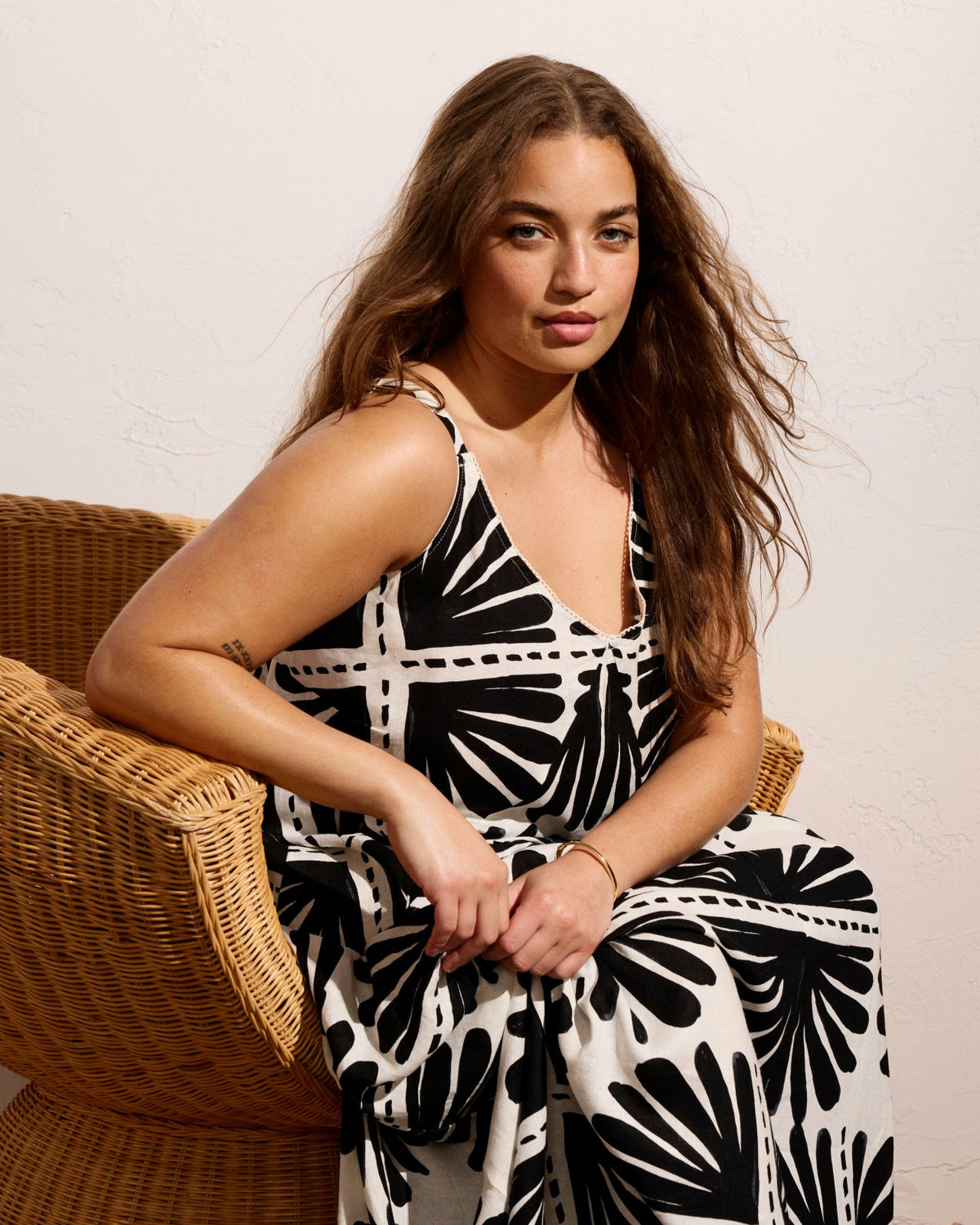 Kite Linen Blend Dress - Ink Bloom Print | Universal Standard