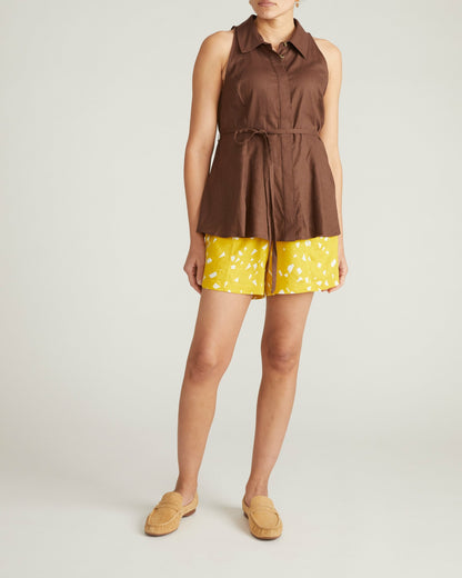 Adelaide Sleeveless Linen Blend Shirt - Peppercorn | Universal Standard