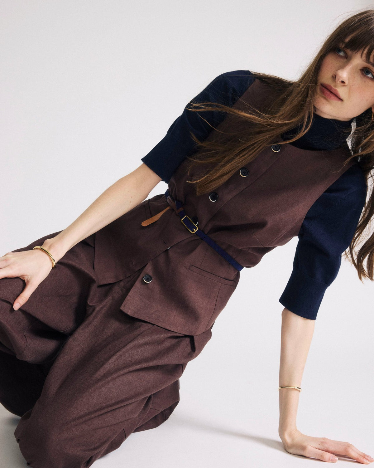 Tamsin Stretch Linen Blend Vest - Sophisticated Brown | Universal Standard