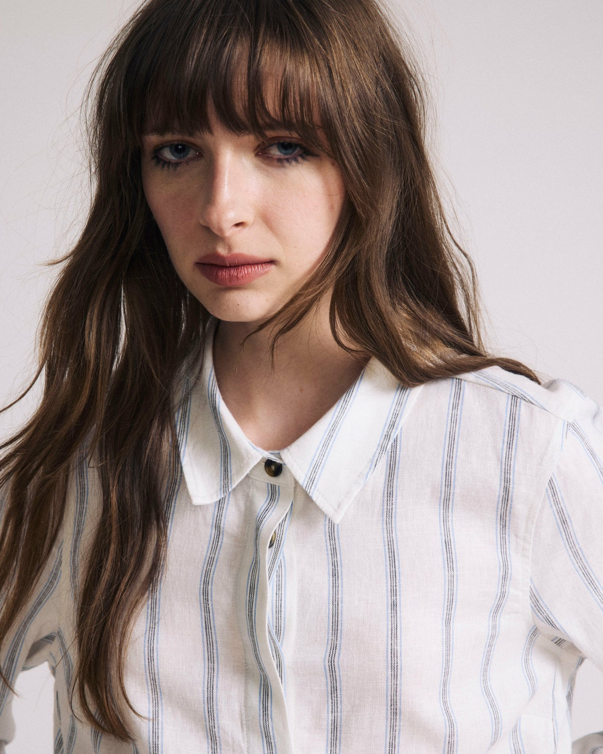 Elbe Stretch Linen Blend Shirt - Mayfair Stripe | Universal Standard