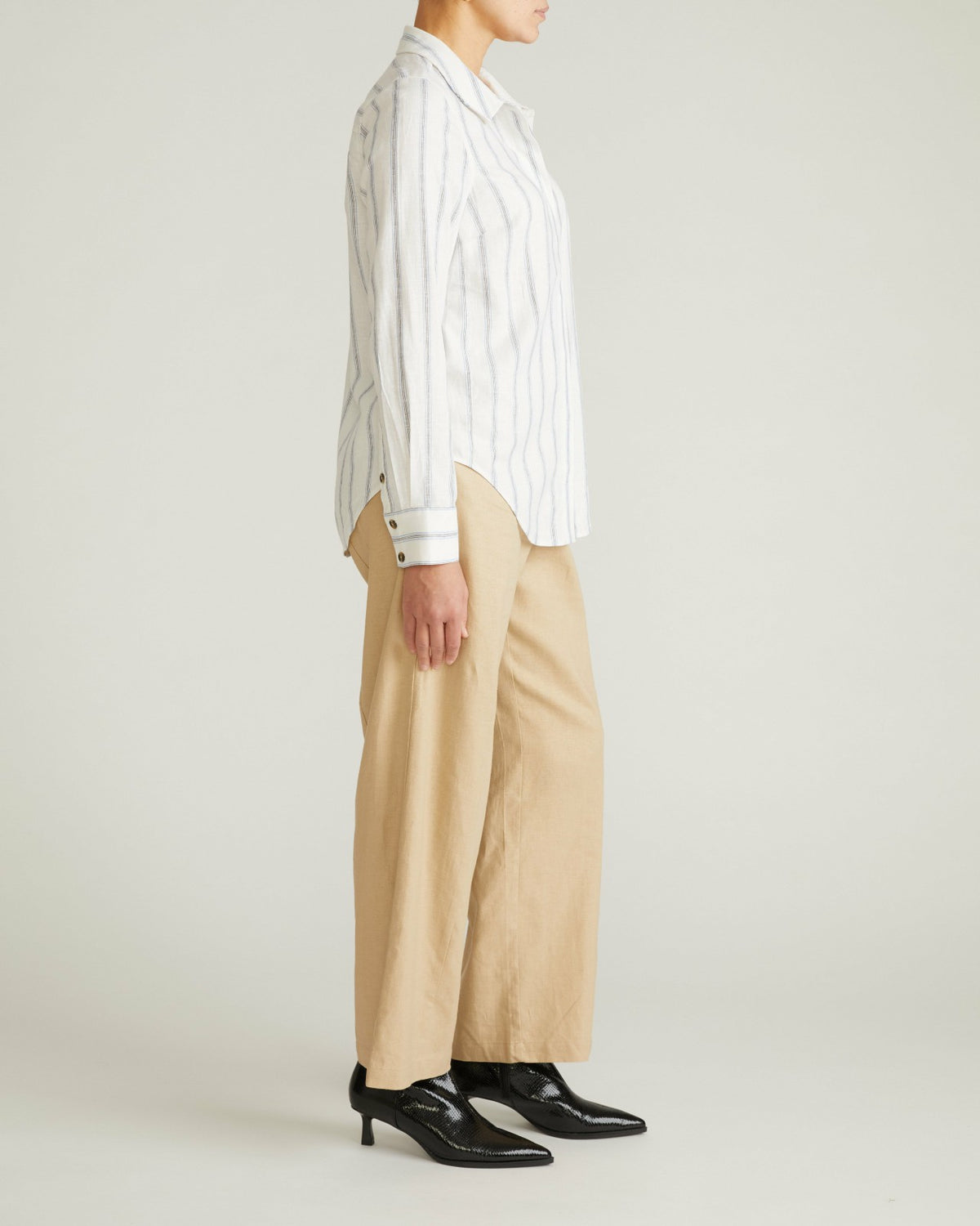 Elbe Stretch Linen Blend Shirt - Mayfair Stripe | Universal Standard