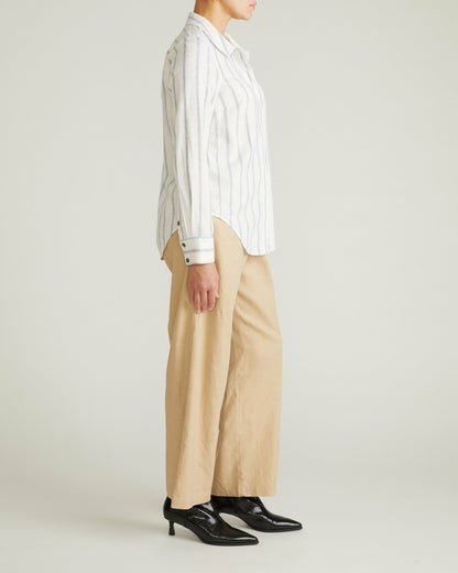 Elbe Stretch Linen Blend Shirt - Mayfair Stripe | Universal Standard