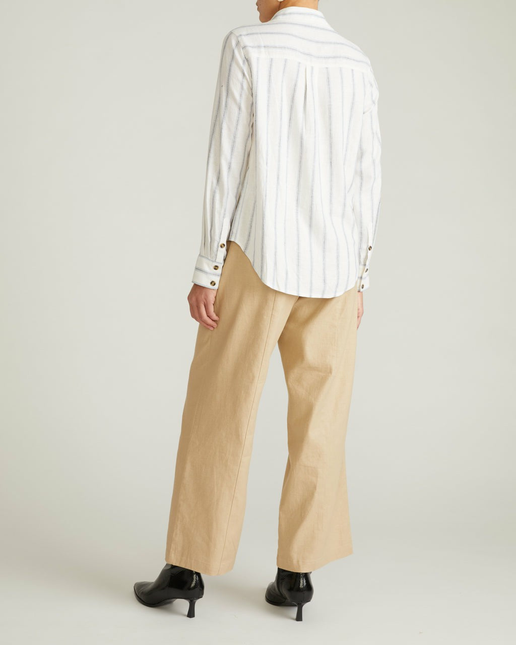 Elbe Stretch Linen Blend Shirt - Mayfair Stripe | Universal Standard
