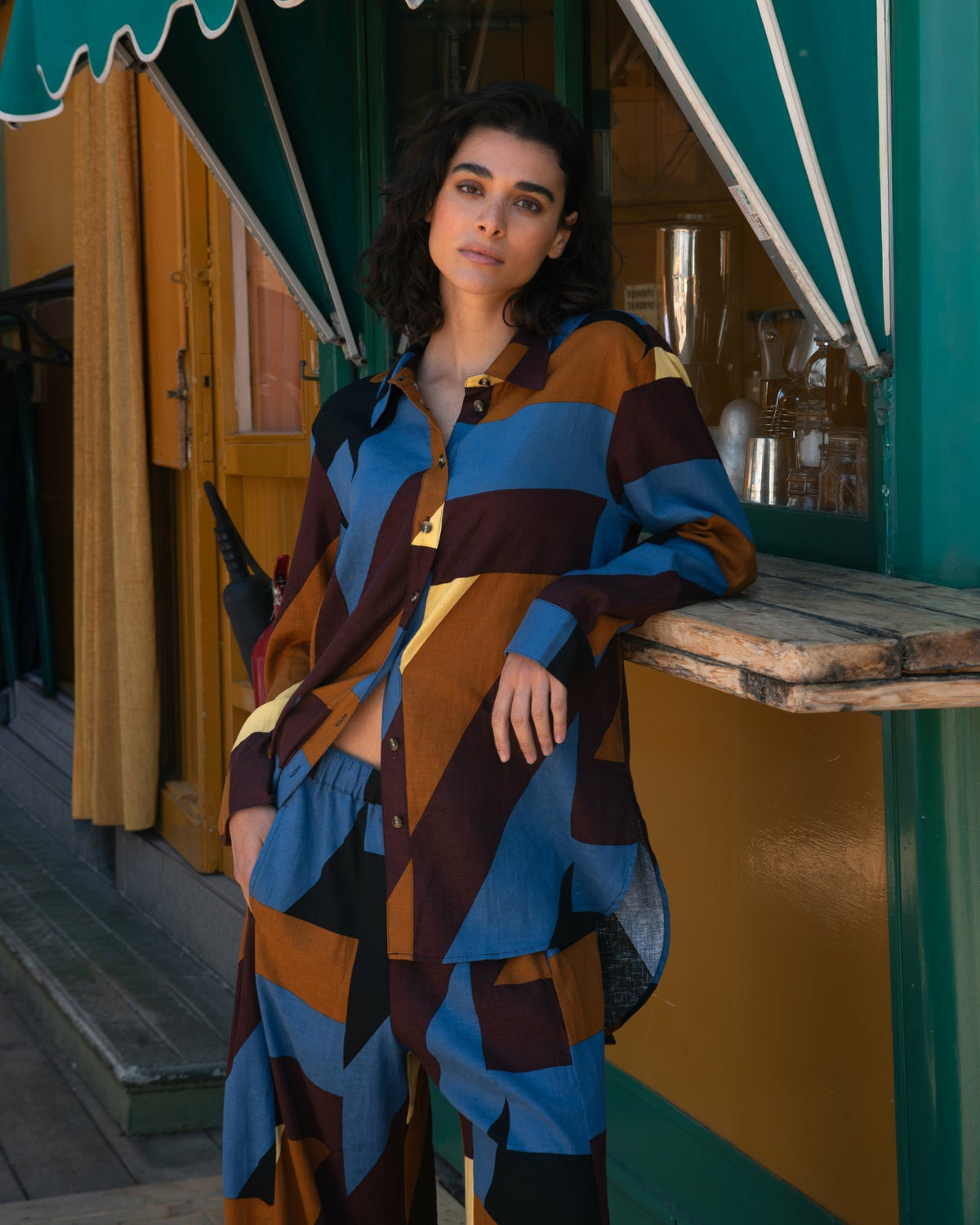 Dawn Linen Blend Hi Low Tunic - Beach Ombra Print | Universal Standard
