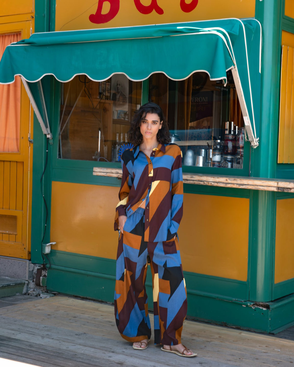 Dawn Linen Blend Hi Low Tunic - Beach Ombra Print | Universal Standard