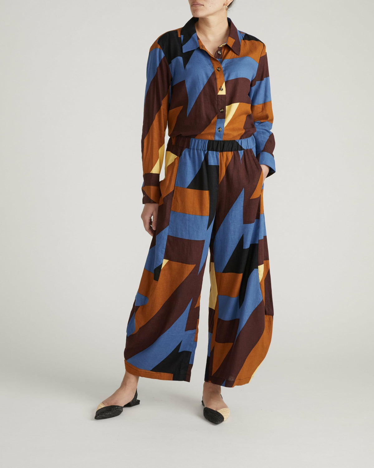 Dawn Linen Blend Hi Low Tunic - Beach Ombra Print | Universal Standard
