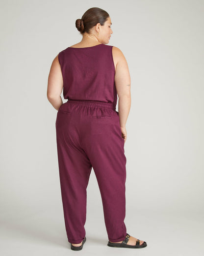 Sayville Linen Blend Drawstring Pant - Acai | Universal Standard