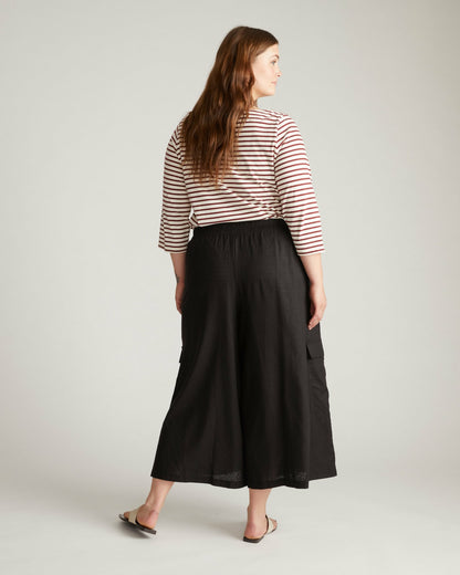 Palazzo Cargo Linen Blend Pant - Black | Universal Standard