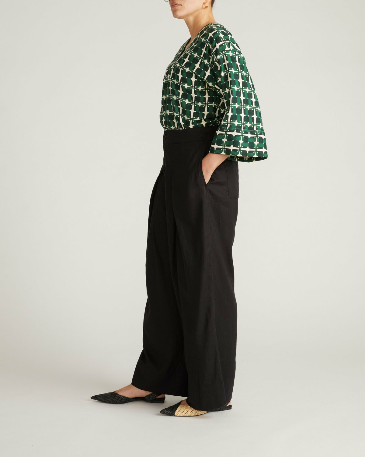 Marley Wide Leg Linen Blend Pants - Black | Universal Standard