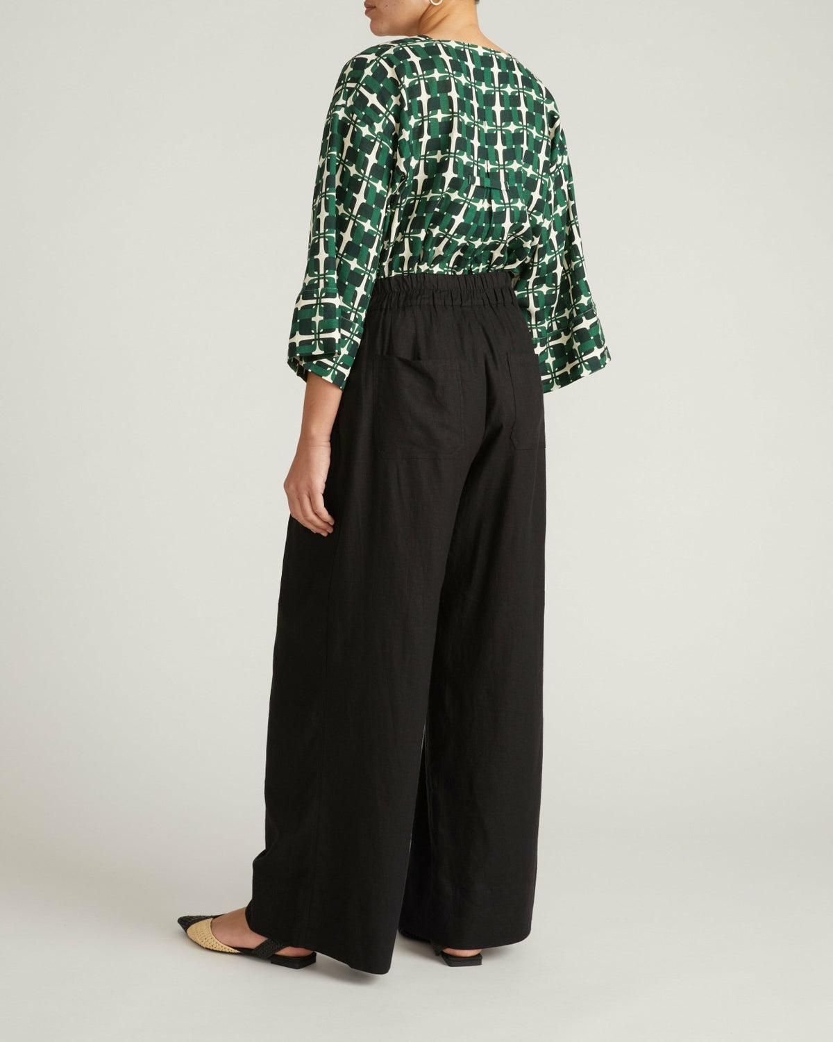 Marley Wide Leg Linen Blend Pants - Black | Universal Standard
