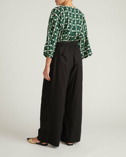 Marley Wide Leg Linen Blend Pants - Black | Universal Standard